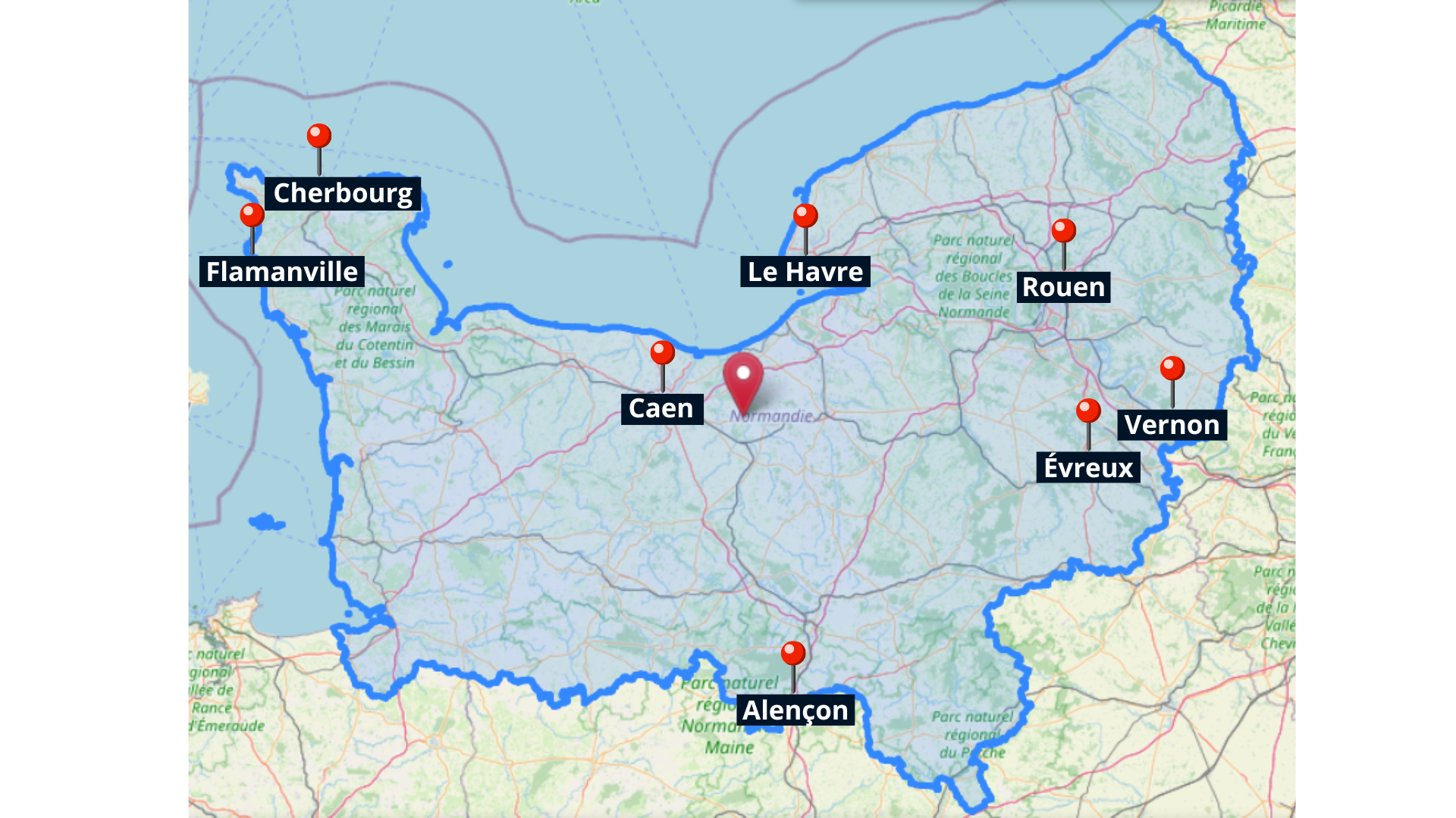 Image google maps de la Normandie